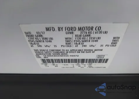 2017 Ford Explorer Xlt из США, поврежденный, VIN 1FM5K8DH9HGC16572